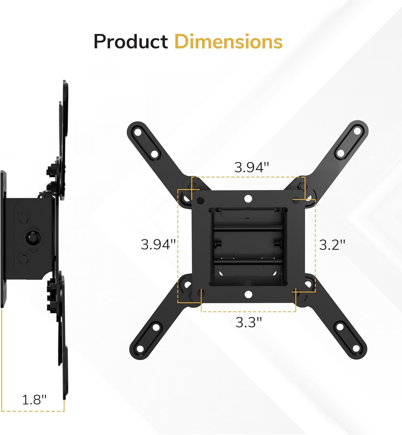 image:imageMountIt Tilt TV Wall Mount Low Profile 18 Fits 2443 TVs amp Monitors up to 33 lbs VESA 75x75200x200 515 Tilt Single Stud Tilting TV Wall Mount for Bedroom Kitchen amp Office