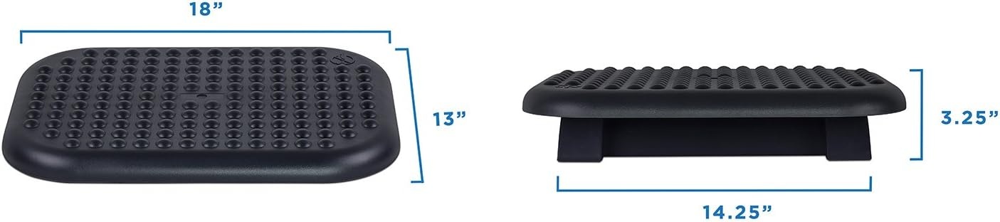 image:imageMountIt Under Desk Footrest 18 x 13 in Adjustable Foot Rest for Under Desk at Work with 3 Tilt Settings Up to 30 Non Slip Ergonomic Foot Stool with Textured Massage Surface for Home or Office