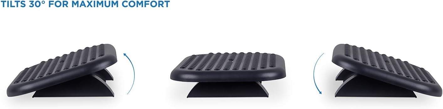image:imageMountIt Under Desk Footrest 18 x 13 in Adjustable Foot Rest for Under Desk at Work with 3 Tilt Settings Up to 30 Non Slip Ergonomic Foot Stool with Textured Massage Surface for Home or Office