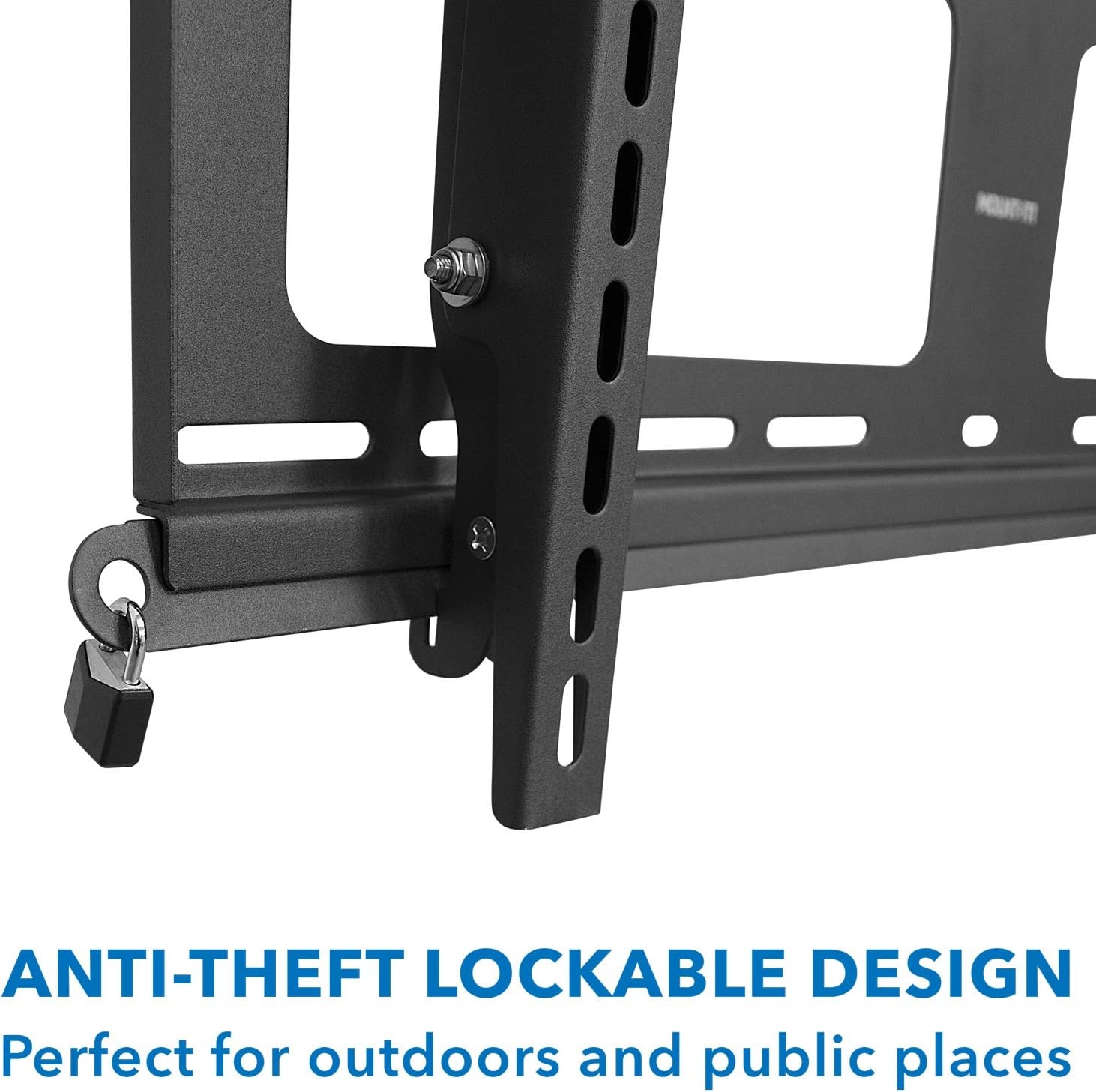 image:imageMountIt Weatherproof TV Wall Mount Lockable amp Tilting 21 Low Profile Design Fits 37 38 42 50 55 58 60 65 70 75 80 Inch Televisions VESA Compatible up to 600x400mm 176 Pound Capacity