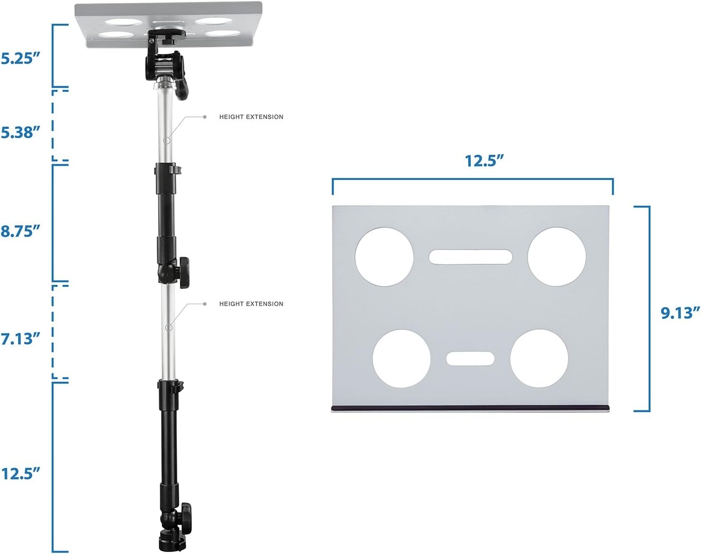 image:imageMountIt Car Laptop Mount NoDrill Passenger Seat Laptop Stand for 12154 Inch Laptops up to 9 lbs Height Adjustable Full Motion Vehicle Laptop Mount