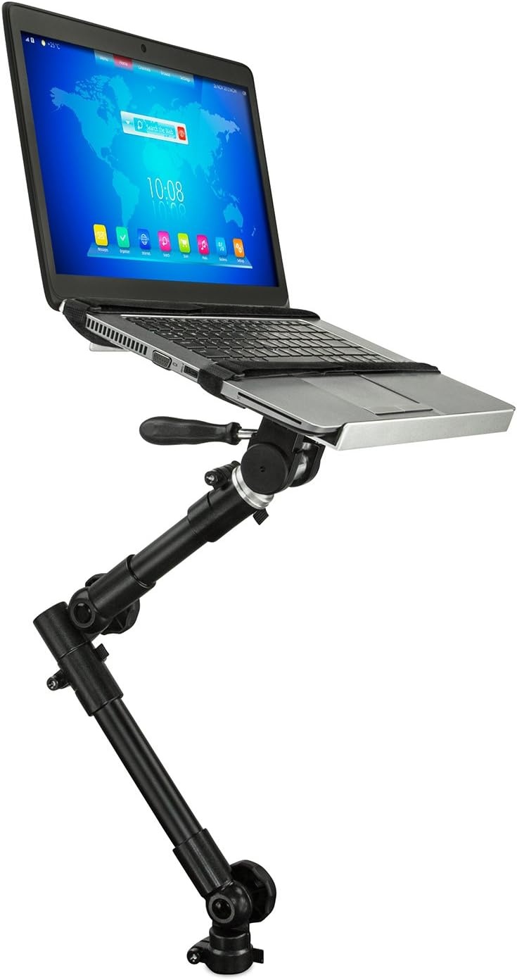 image:imageMountIt Car Laptop Mount NoDrill Passenger Seat Laptop Stand for 12154 Inch Laptops up to 9 lbs Height Adjustable Full Motion Vehicle Laptop Mount