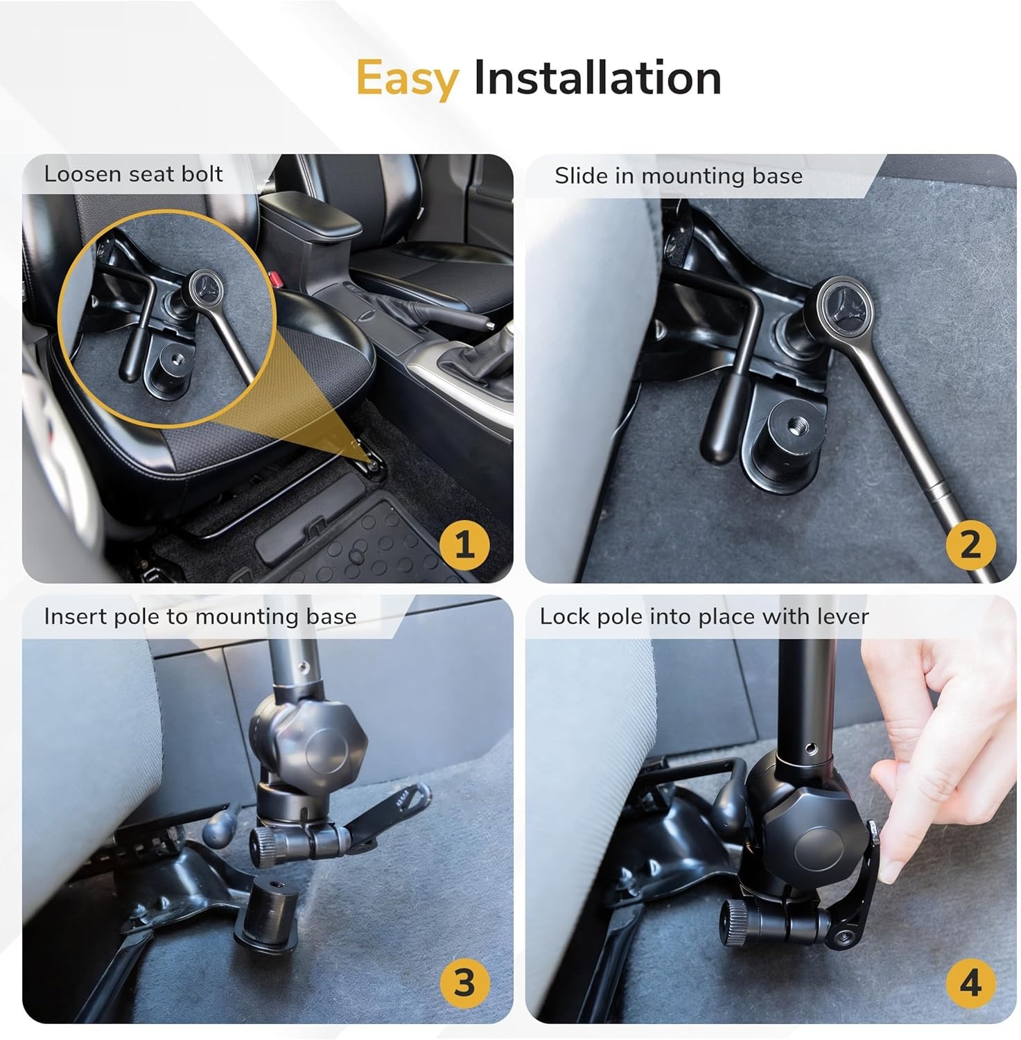image:imageMountIt Car Laptop Mount NoDrill Passenger Seat Vehicle Stand for Up to 17 Laptops amp Tablets Full Motion with Lockable Joints amp USB Cooling Fan