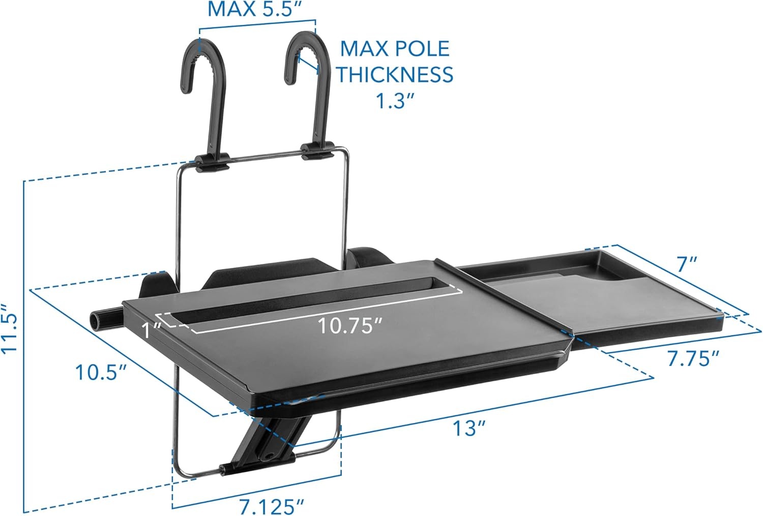 image:imageMountIt Car Table Tray with Adjustable Height and Tilt Car Desk for Laptop FITS on Any Car Model and Steering Wheel Holds Food Drinks Laptops Tablets Books and More
