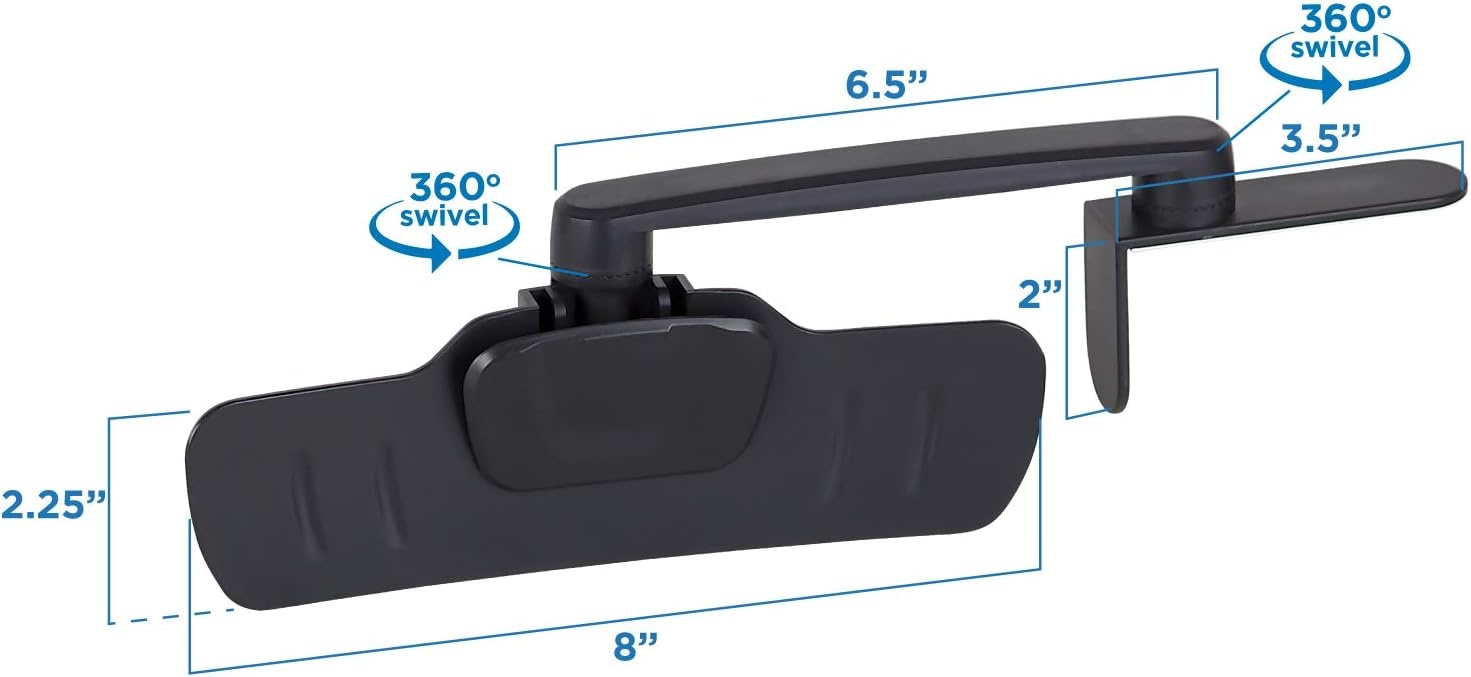 image:imageMountIt Monitor Document Holder Clip Paper and Copy Holder Attachment for Typing with 3M Adhesive Sticker Swivel 360 Degrees Left and Right Side Mounting MI9005