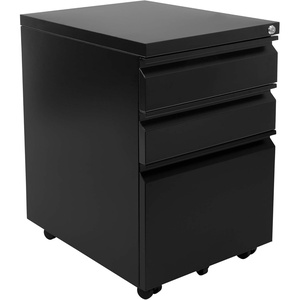 image:imageMountIt 3 Drawer File Cabinet with Lock and Wheels HeavyDuty Steel Rolling Drawer Cabinet Fully Assembled Under Desk Filing Cabinet for Home Office Storage 153 W x 1975 D x 245 H BlackBlack