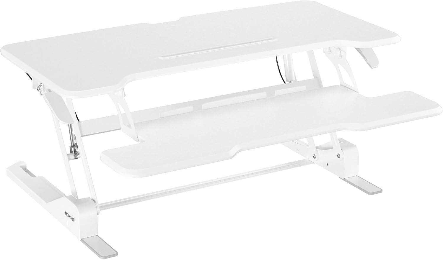 image:imageMountIt 38 Inch Standing Desk Converter Gas Spring Sit Stand Desk Riser for Dual Monitors Height Adjustable Desktop Workstation with Keyboard Tray BlackWhite