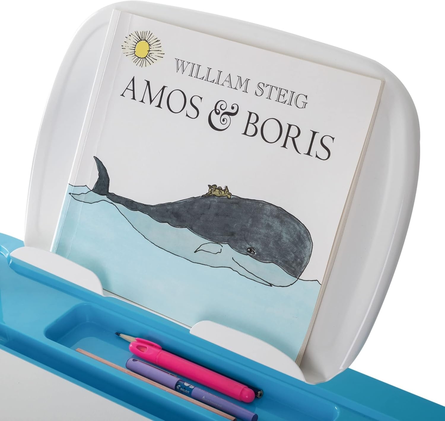 image:imageMountIt Accessory Kit for Height AdjustableKidsDesk Includes LEDLamp Book Holder Shelf and Pencil HolderCup GreyBlue