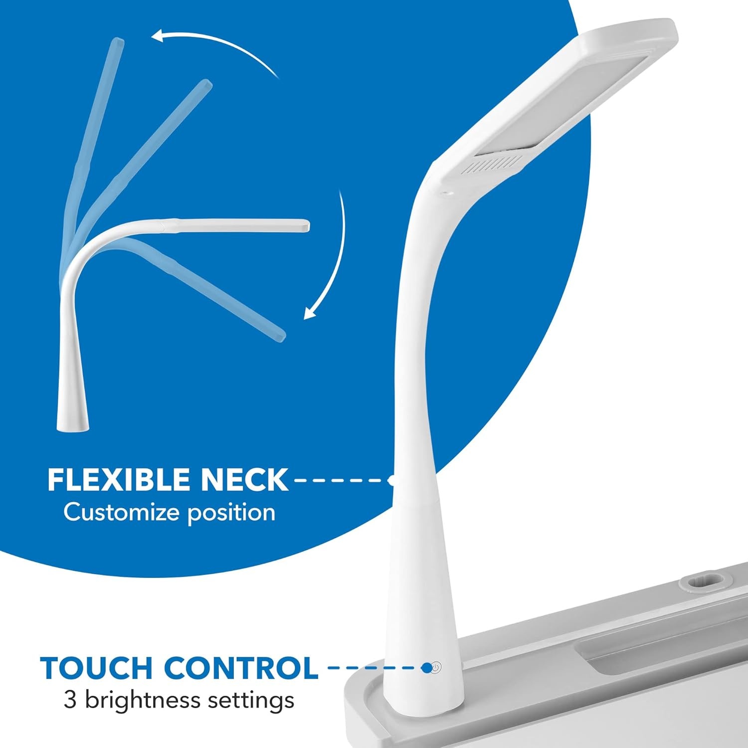 image:imageMountIt Accessory Kit for Height AdjustableKidsDesk Includes LEDLamp Book Holder Shelf and Pencil HolderCup GreyGray