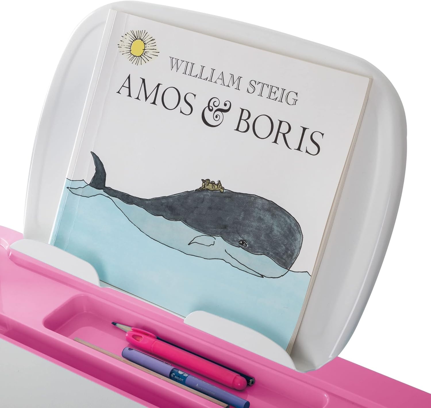 image:imageMountIt Accessory Kit for Height AdjustableKidsDesk Includes LEDLamp Book Holder Shelf and Pencil HolderCup GreyPink
