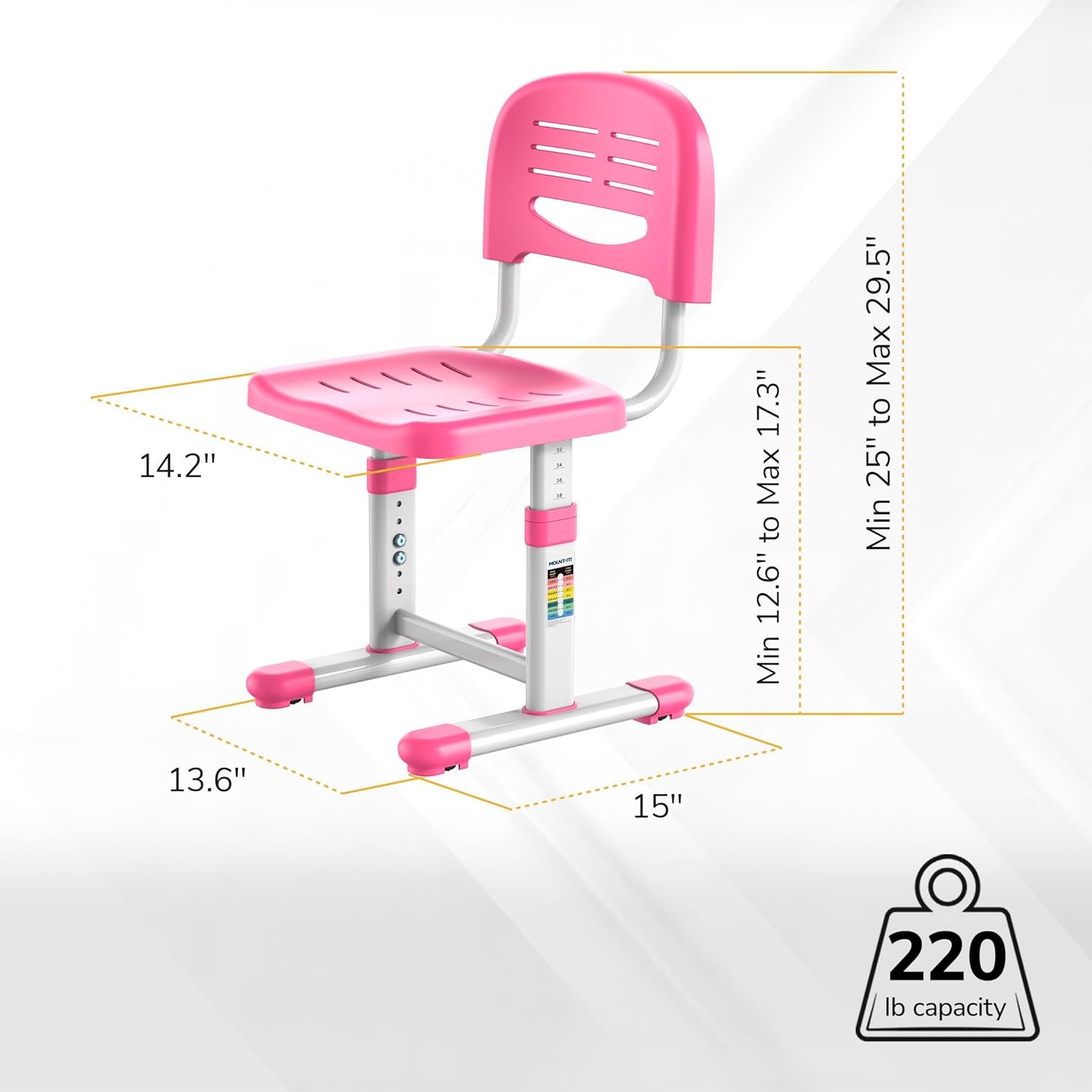 image:imageMountIt Kids Desk and Chair Set Height Adjustable Sturdy Girl Desk Child Study Desk and Chair Set for Boys Table for Art Home School Drafting Ergonomic with Storage Drawer PinkPink