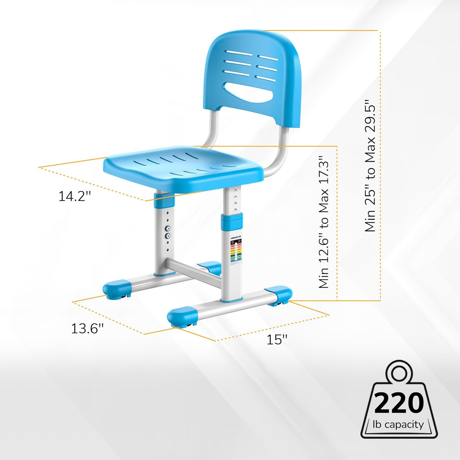 image:imageMountIt Kids Desk and Chair Set Height Adjustable Sturdy Girl Desk Child Study Desk and Chair Set for Boys Table for Art Home School Drafting Ergonomic with Storage Drawer PinkBlue