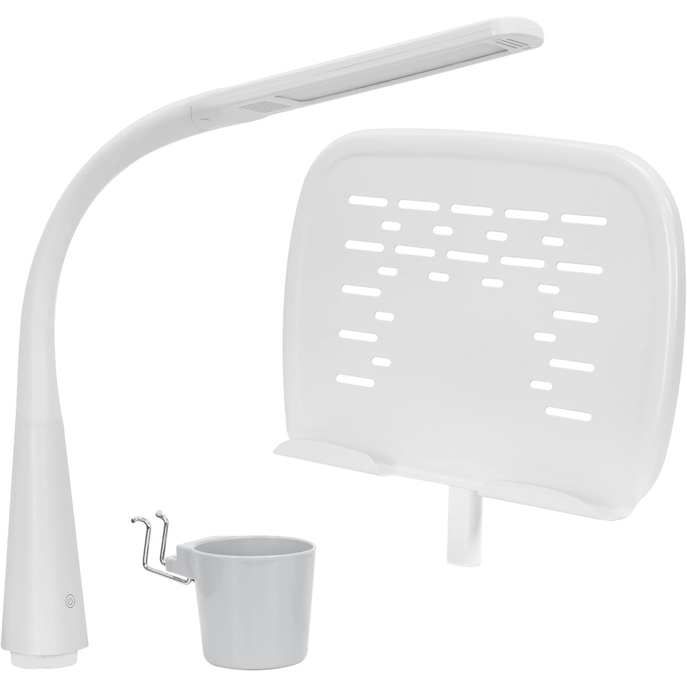 image:imageMountIt Accessory Kit for Height AdjustableKidsDesk Includes LEDLamp Book Holder Shelf and Pencil HolderCup GreyGray