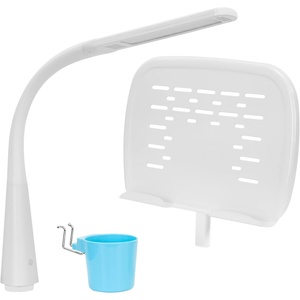 image:imageMountIt Accessory Kit for Height AdjustableKidsDesk  Includes LEDLamp Book Holder Shelf and Pencil HolderCup GreyBlue