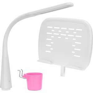 image:imageMountIt Accessory Kit for Height AdjustableKidsDesk  Includes LEDLamp Book Holder Shelf and Pencil HolderCup GreyPink