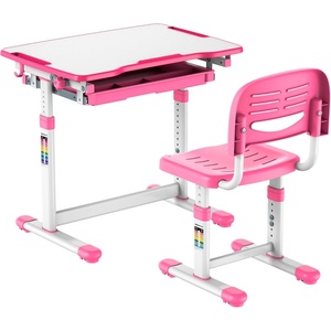 image:imageMountIt Kids Desk and Chair Set Height Adjustable Sturdy Girl Desk Child Study Desk and Chair Set for Boys Table for Art Home School Drafting Ergonomic with Storage Drawer PinkPink