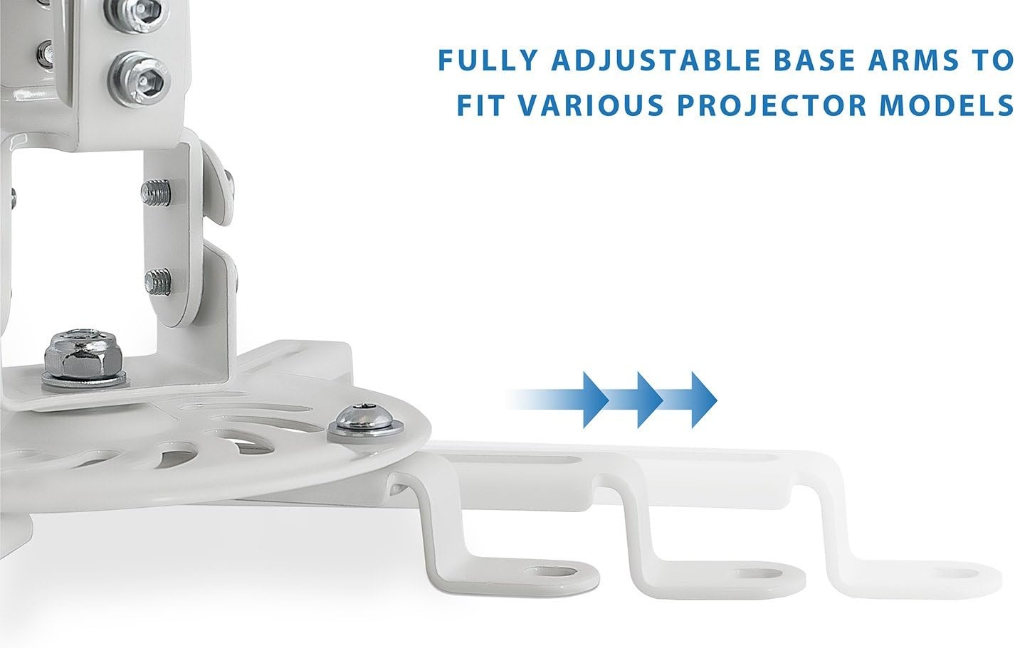 image:imageMOUNTIT Low Profile Projector Ceiling Mount 30 lbs Capacity Universal Bracket 360 Full Motion Rotation with 30 Degree Tilt and Roll 6 Inches High White ShortLong