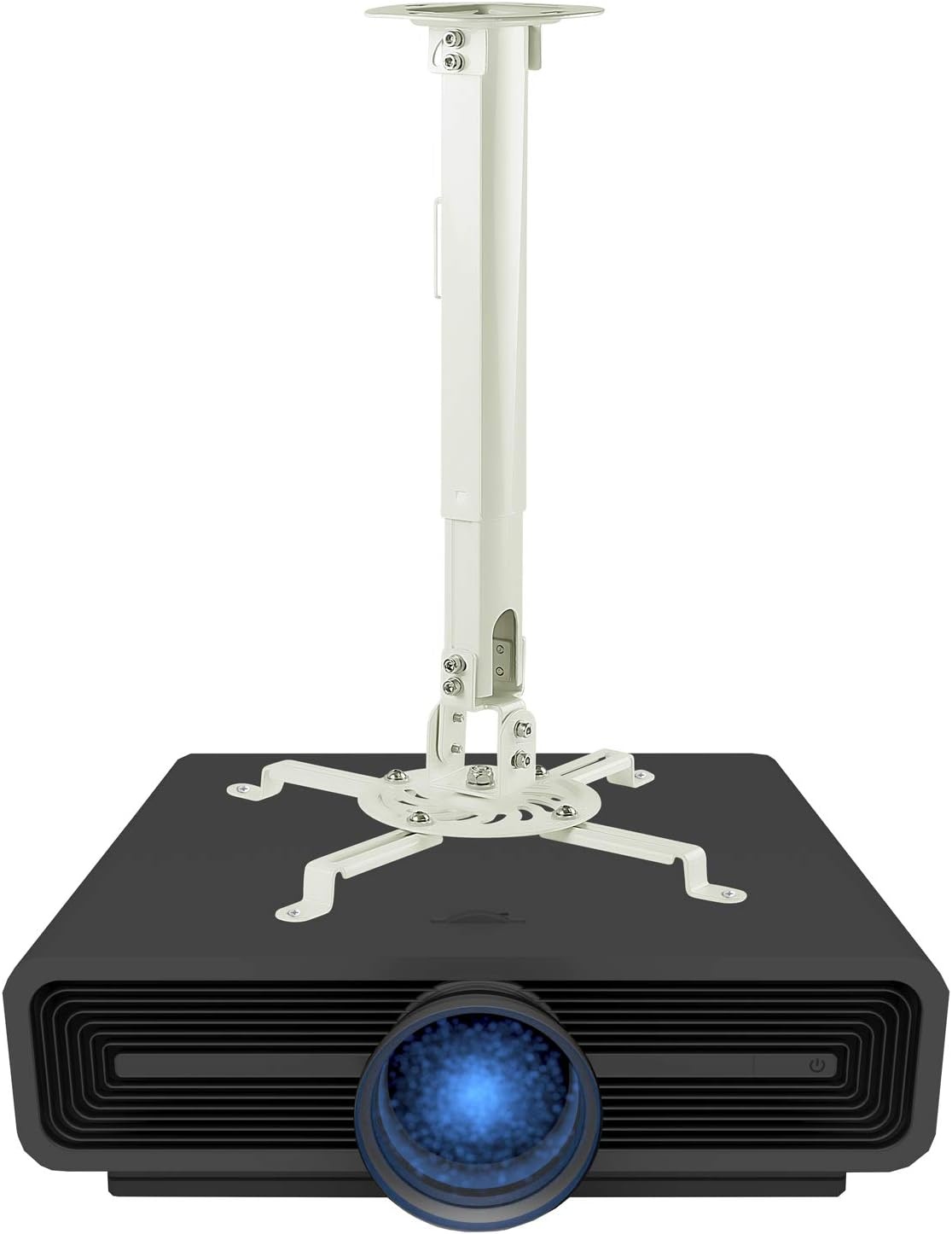 image:imageMOUNTIT Low Profile Projector Ceiling Mount 30 lbs Capacity Universal Bracket 360 Full Motion Rotation with 30 Degree Tilt and Roll 6 Inches High White ShortMedium