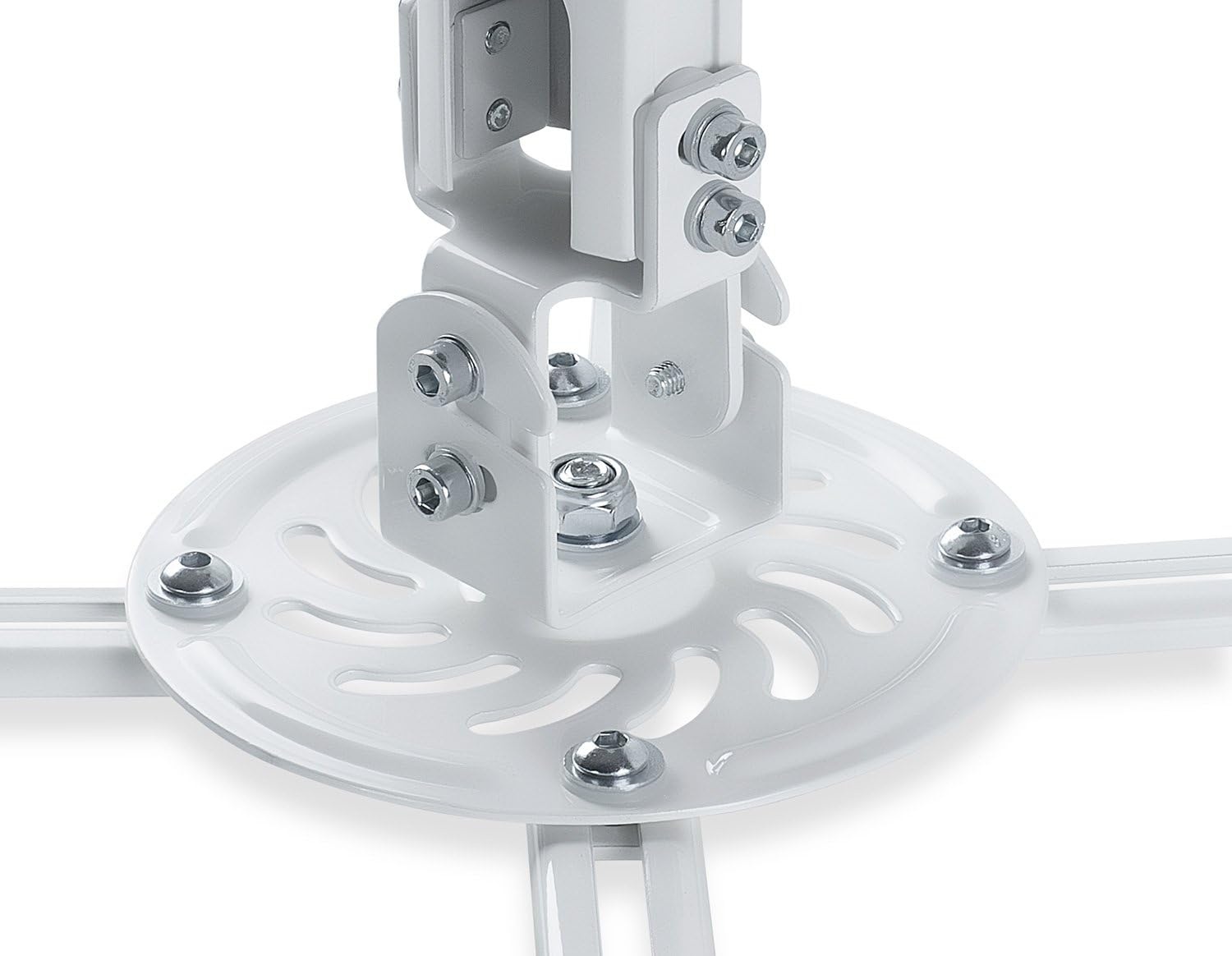 image:imageMOUNTIT Low Profile Projector Ceiling Mount 30 lbs Capacity Universal Bracket 360 Full Motion Rotation with 30 Degree Tilt and Roll 6 Inches High White ShortLong