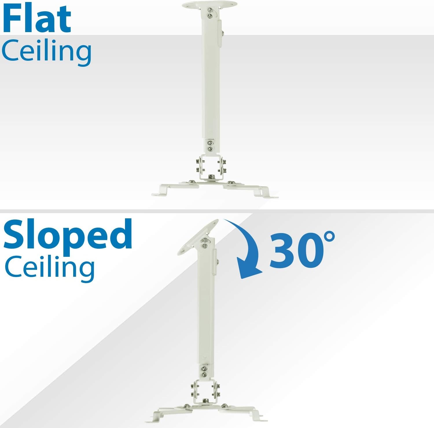 image:imageMountIt Ceiling Projector Mount Full Motion and Height Adjustable from 145215 Inches Universal Bracket Fits Epson Optoma Benq and Viewsonic Projectors 30 Lbs Capacity Medium