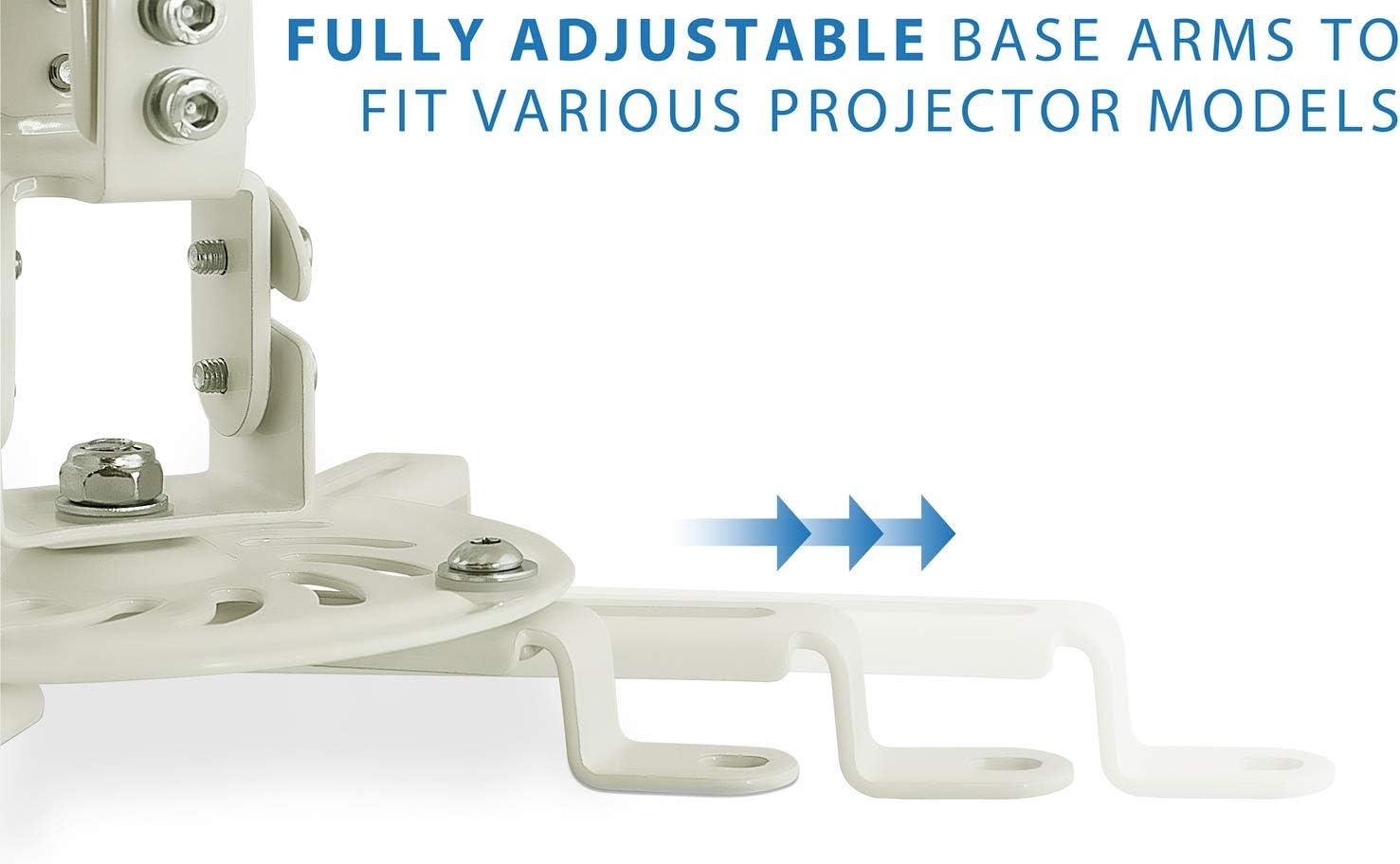 image:imageMountIt Ceiling Projector Mount Full Motion and Height Adjustable from 145215 Inches Universal Bracket Fits Epson Optoma Benq and Viewsonic Projectors 30 Lbs Capacity Medium