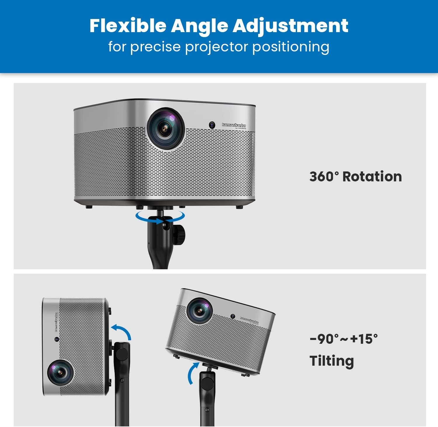 image:imageMountIt Floor Projector Stand 2 Mounting Options 14 Screw and Platform Portable Projector Stand For Mini Projectors Adjustable Height Floor Stand 132 lb load For Home Office Studio DJs