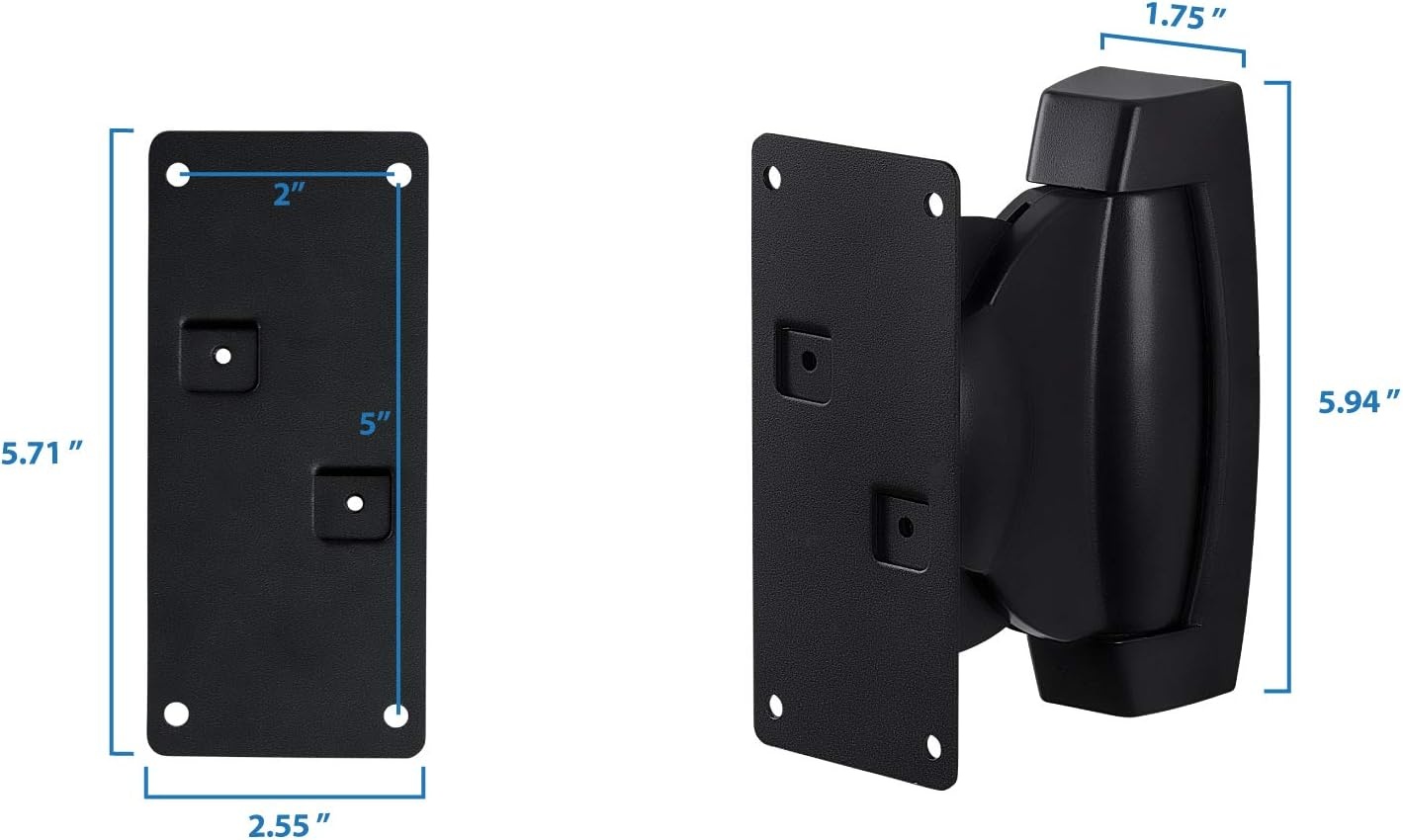 image:imageMountIt HeavyDuty Speaker Wall Mount Universal Adjustable Design for Bookshelf Large or Small Speakers 1 Pair 22 Lbs Capacity Black