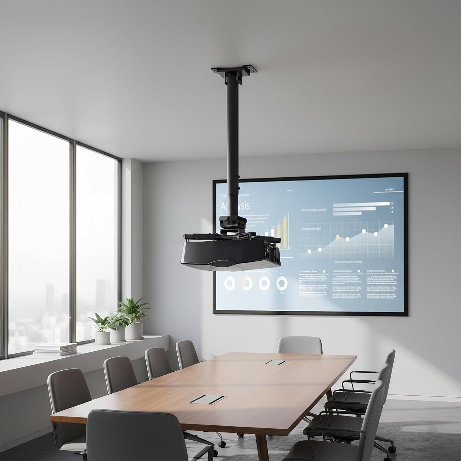 image:imageMountIt PRO Heavy Duty Projector Ceiling Mount Commercial Grade 77 lb Capacity 293451 in Extension Full Motion Universal Ceiling Projector BracketLong