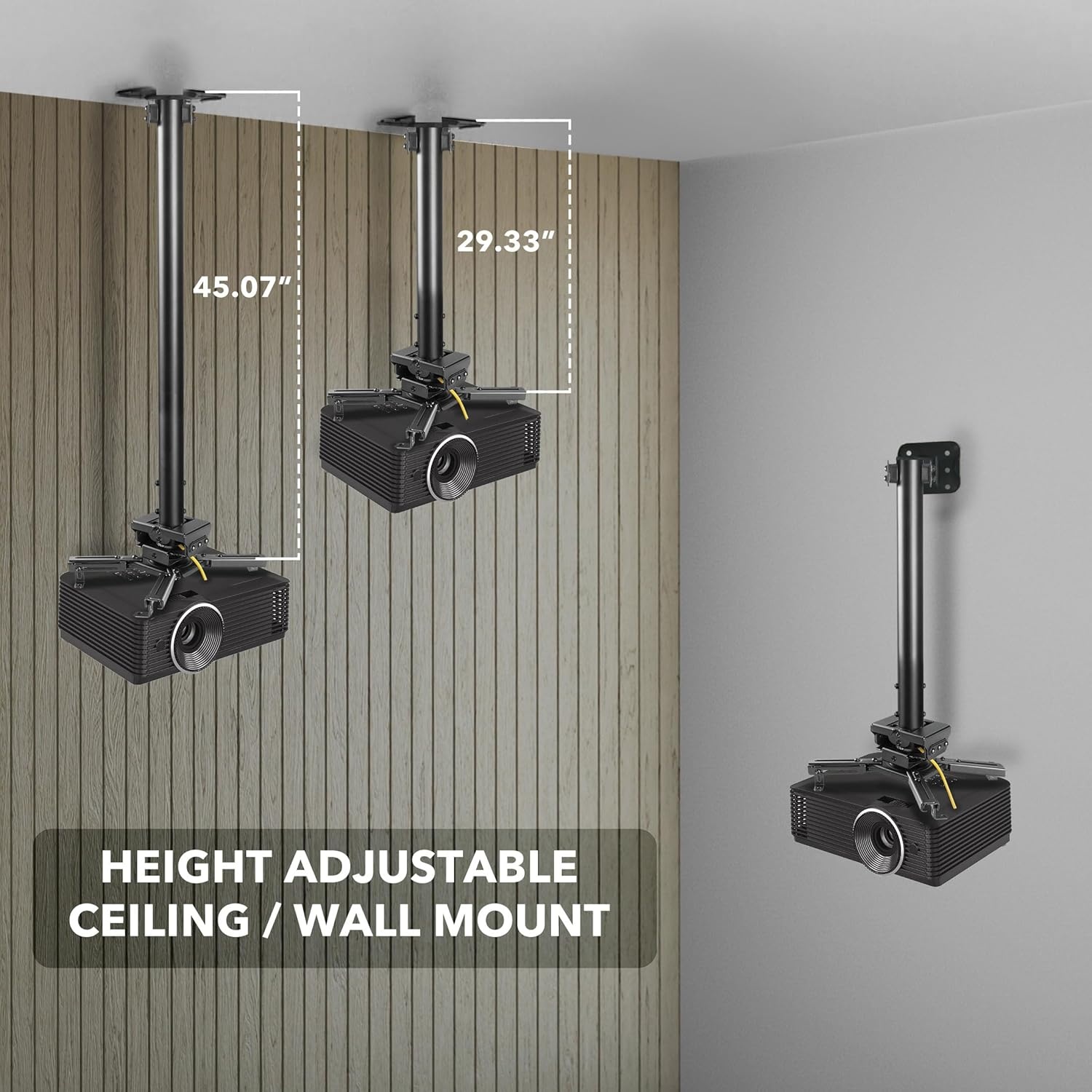image:imageMountIt PRO Heavy Duty Projector Ceiling Mount Commercial Grade 77 lb Capacity 293451 in Extension Full Motion Universal Ceiling Projector BracketLong