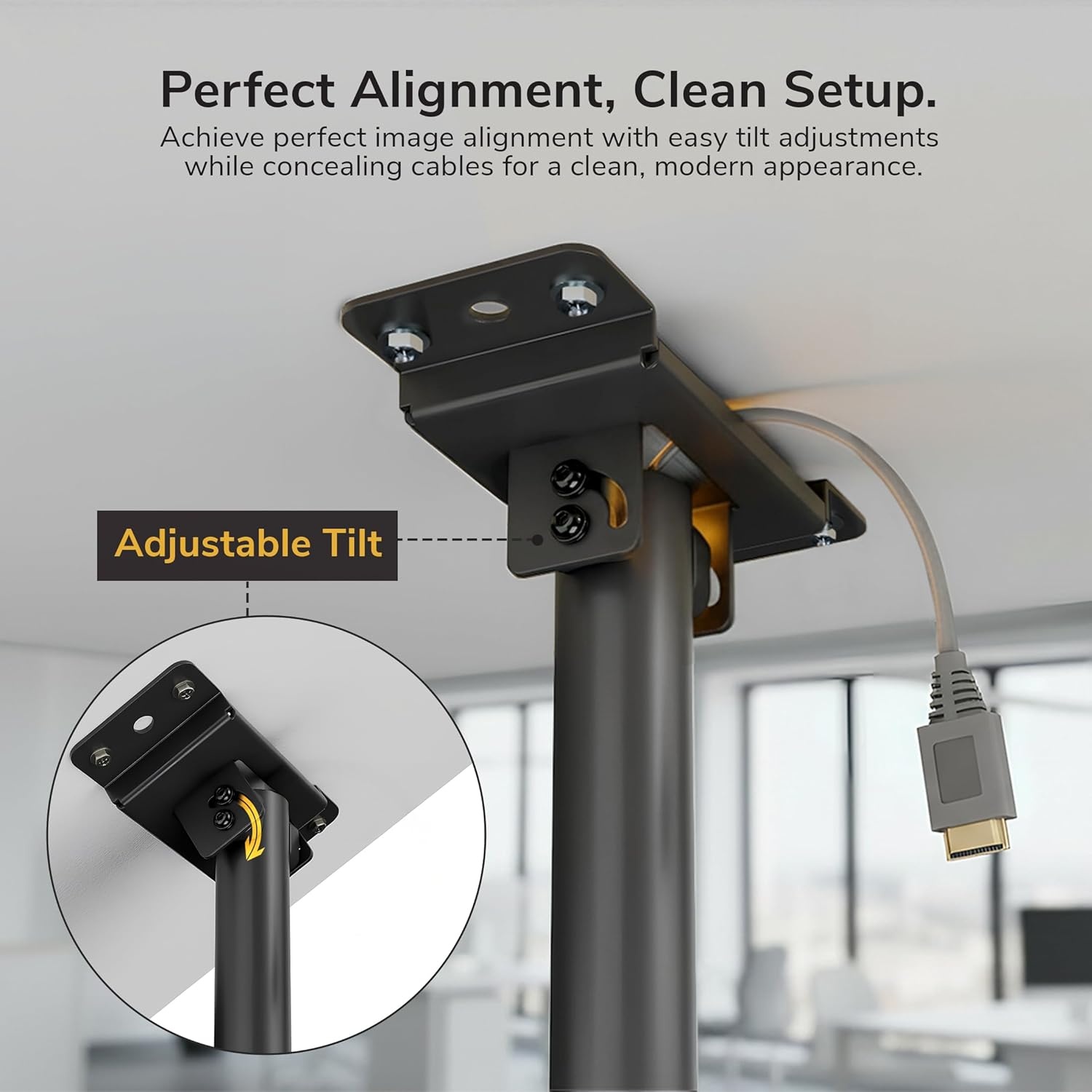 image:imageMountIt PRO Heavy Duty Projector Ceiling Mount Commercial Grade 77 lb Capacity 293451 in Extension Full Motion Universal Ceiling Projector BracketLong