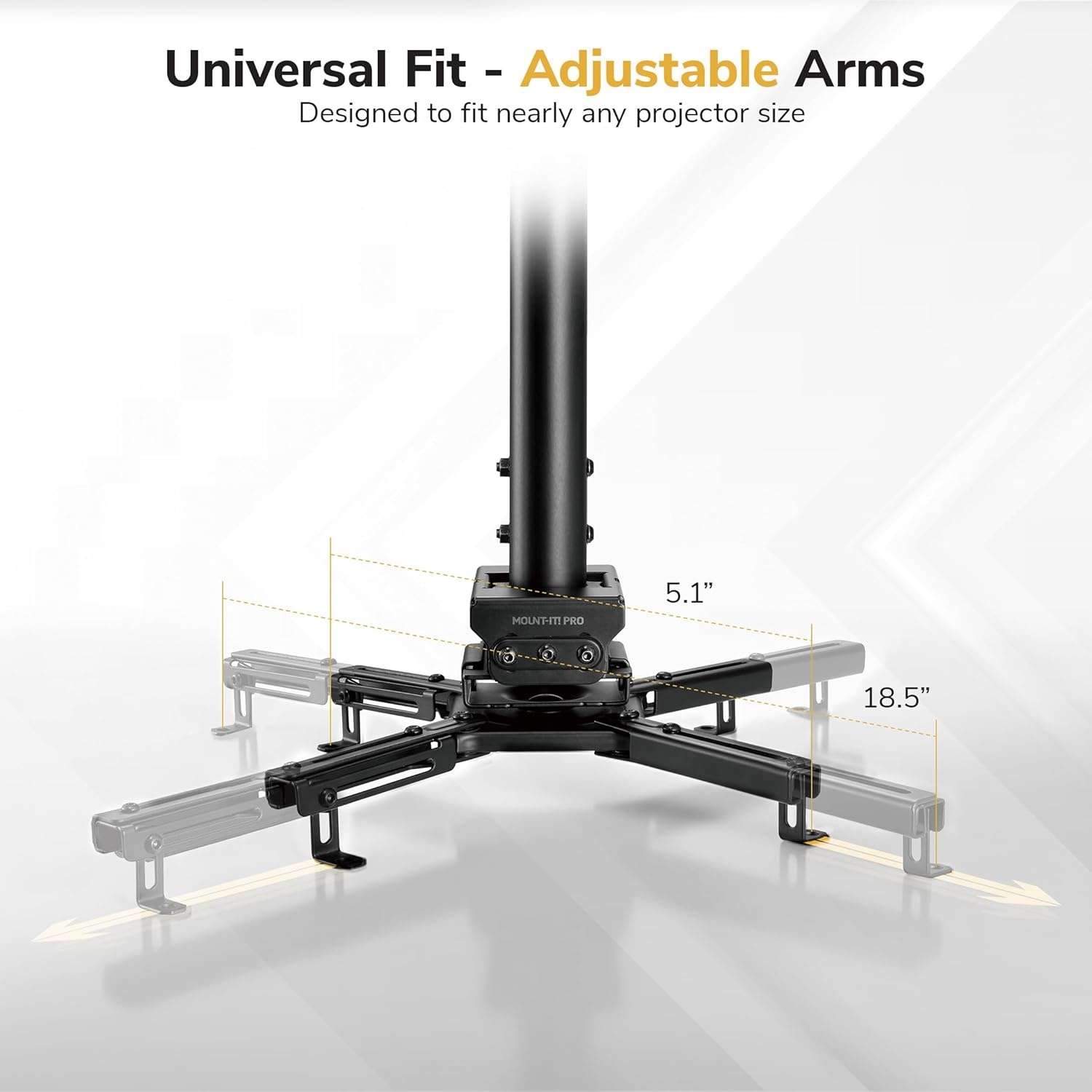 image:imageMountIt PRO Heavy Duty Projector Ceiling Mount Commercial Grade 77 lb Capacity 293451 in Extension Full Motion Universal Ceiling Projector BracketMedium
