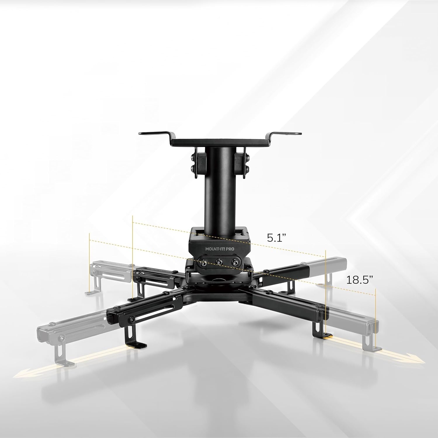 image:imageMountIt PRO Heavy Duty Projector Ceiling Mount Commercial Grade 77 lb Capacity 293451 in Extension Full Motion Universal Ceiling Projector BracketShort