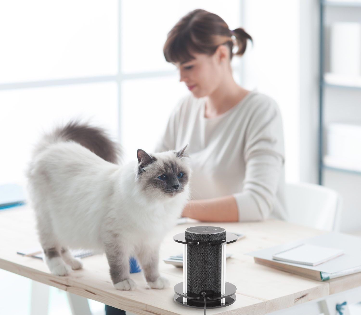 image:imageMountIt Premium Echo Stand Holder Fits Amazon Alexa Echo 1st and 2nd Generation Amazon Tap and Compatible with UE Boom MISB56