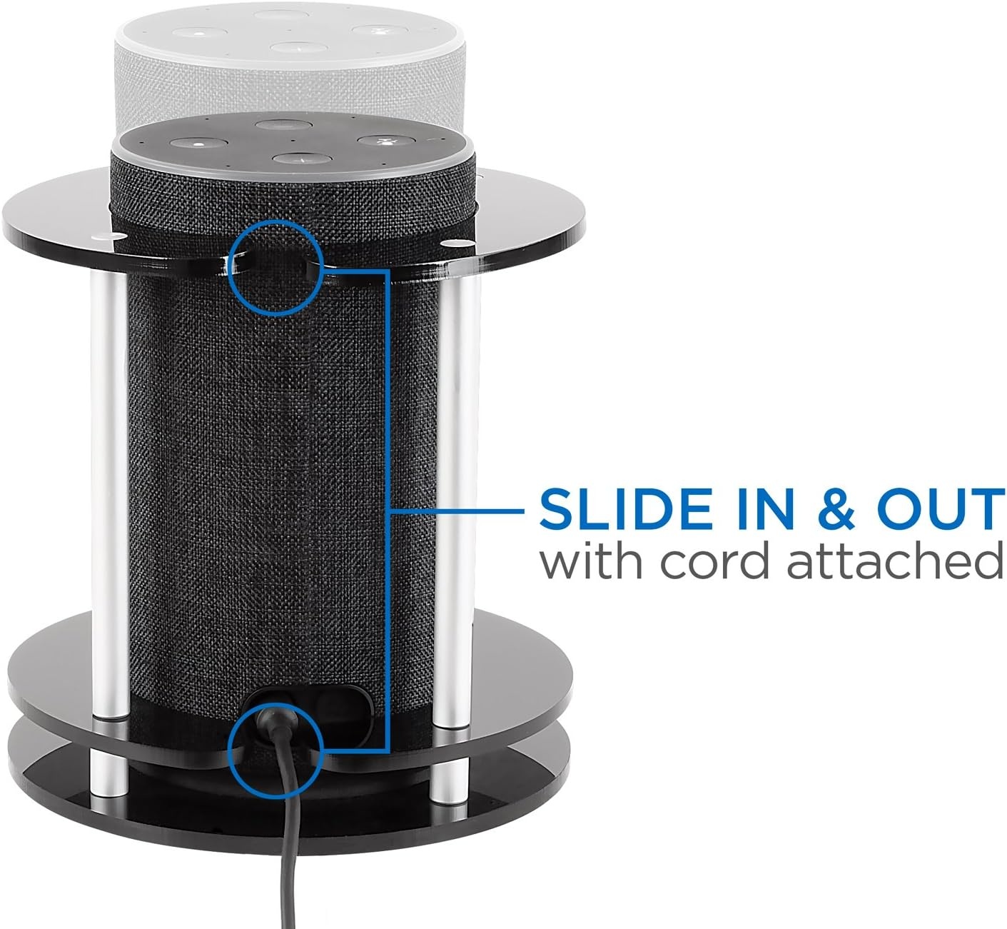 image:imageMountIt Premium Echo Stand Holder Fits Amazon Alexa Echo 1st and 2nd Generation Amazon Tap and Compatible with UE Boom MISB56
