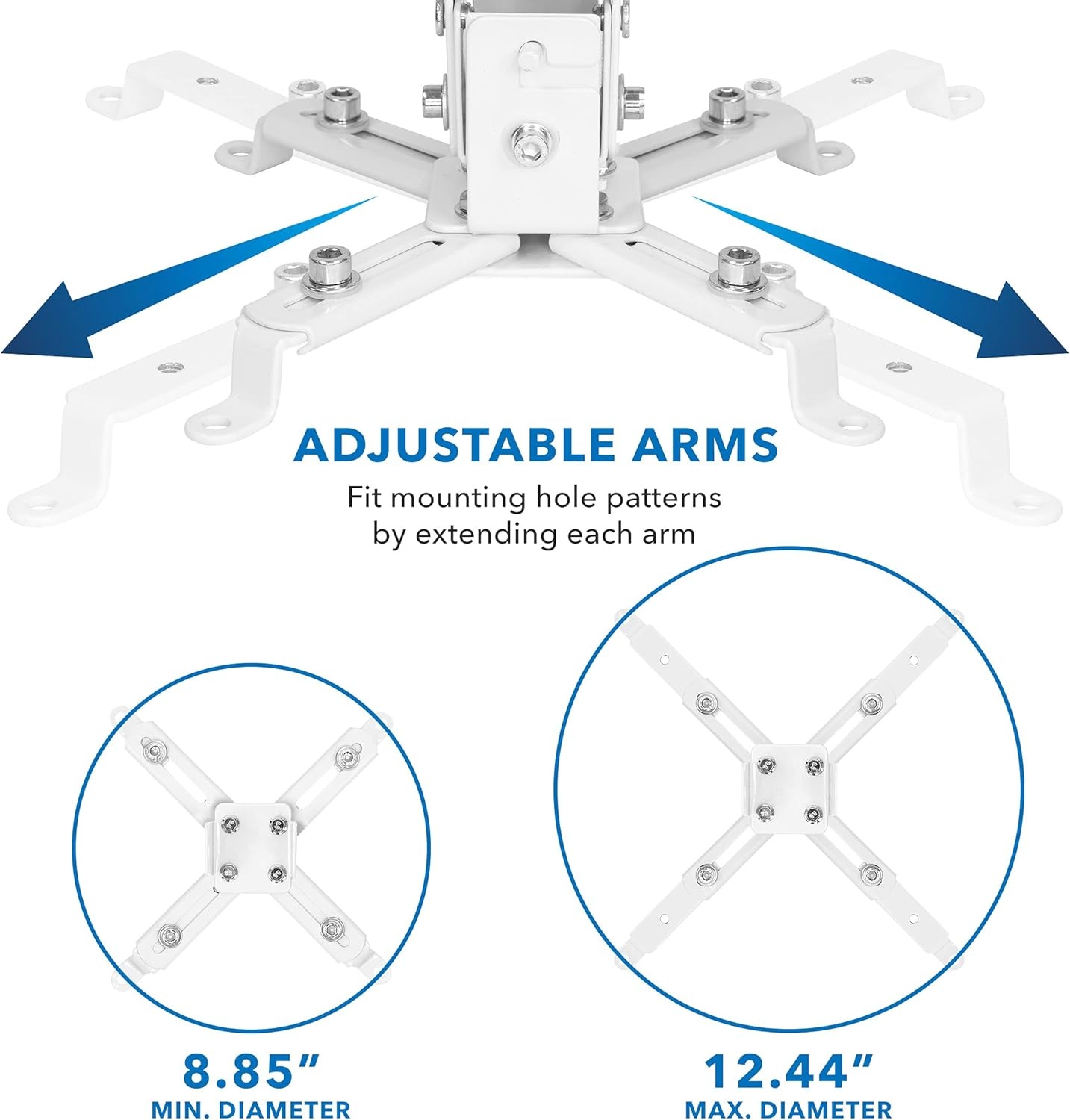 image:imageMountIt Projector Ceiling Mount and Wall Mount with Adjustable Arm Universal Projector Mount for LCDDLP Projectors Flush Mount Option Builtin Cable Management 40lb Capacity BlackWhite