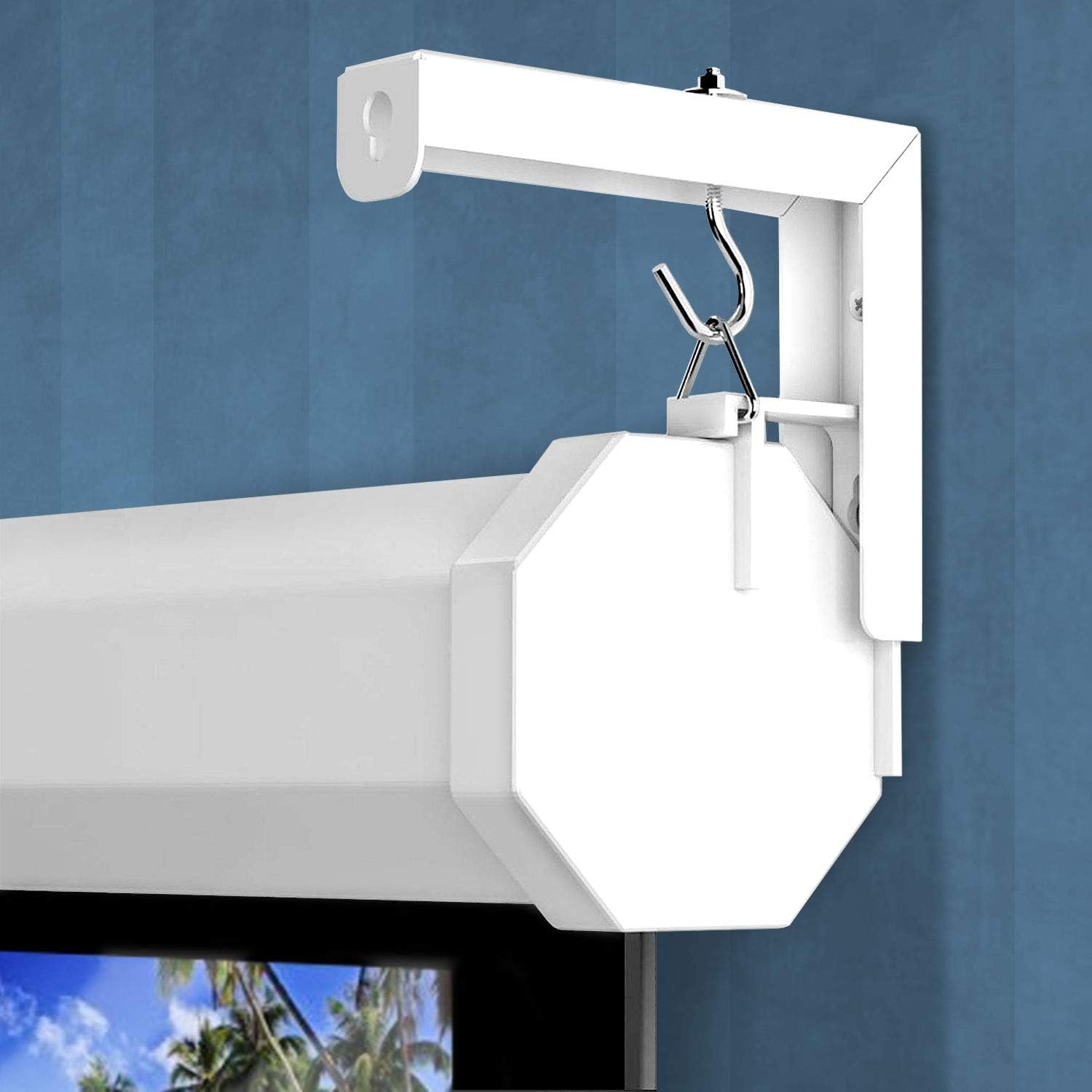 image:imageMountIt Projector Screen Wall Mount LBrackets Wall Hanging Bracket For Home Projector and Movie Screens 6 inch Adjustable Mounting Hooks for Projection Screen 1 Pair Black 66 Lb Capacity EachWhite