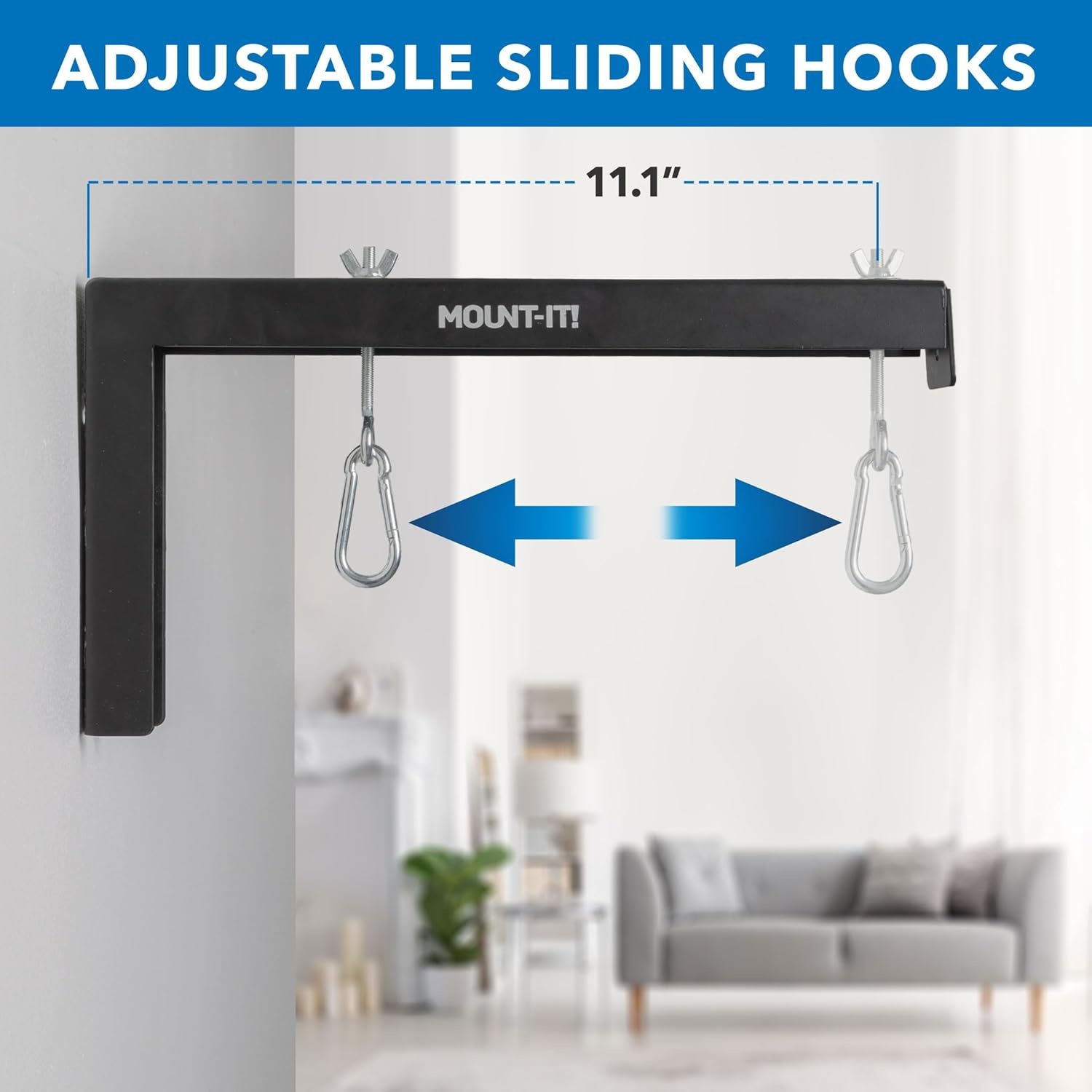 image:imageMountIt Projector Screen Wall Mount LBrackets Wall Hanging Bracket For Home Projector and Movie Screens 6 inch Adjustable Mounting Hooks for Projection Screen 1 Pair Black 66 Lb Capacity EachBlack