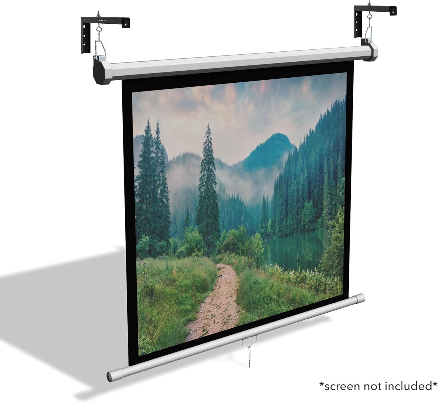 image:imageMountIt Projector Screen Wall Mount LBrackets Wall Hanging Bracket For Home Projector and Movie Screens 6 inch Adjustable Mounting Hooks for Projection Screen 1 Pair Black 66 Lb Capacity EachBlack
