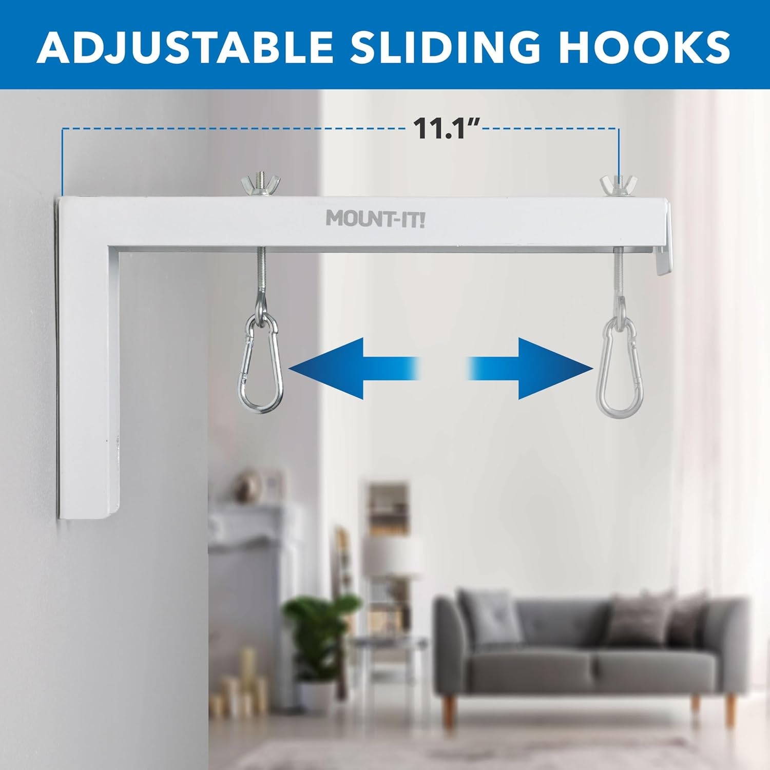 image:imageMountIt Projector Screen Wall Mount LBrackets Wall Hanging Bracket For Home Projector and Movie Screens 6 inch Adjustable Mounting Hooks for Projection Screen 1 Pair Black 66 Lb Capacity EachWhite