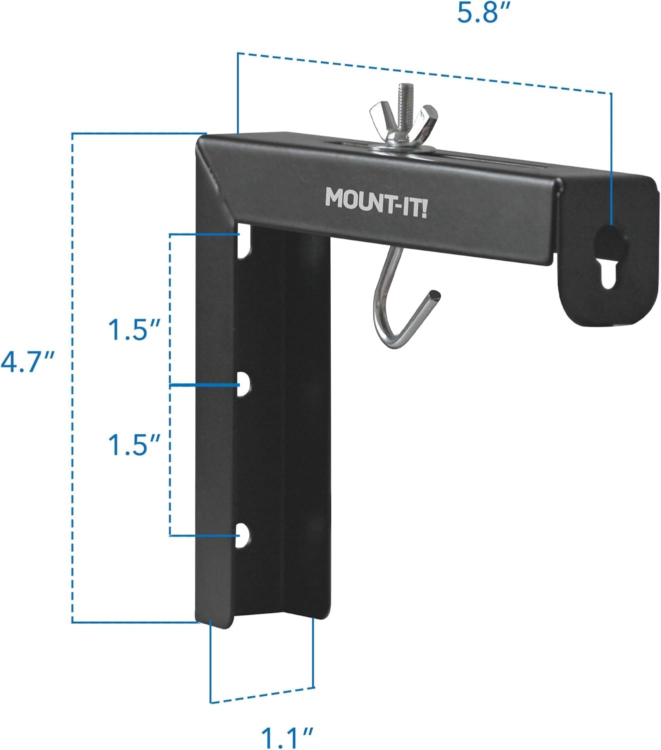 image:imageMountIt Projector Screen Wall Mount LBrackets Wall Hanging Bracket For Home Projector and Movie Screens 6 inch Adjustable Mounting Hooks for Projection Screen 1 Pair Black 66 Lb Capacity EachBlack