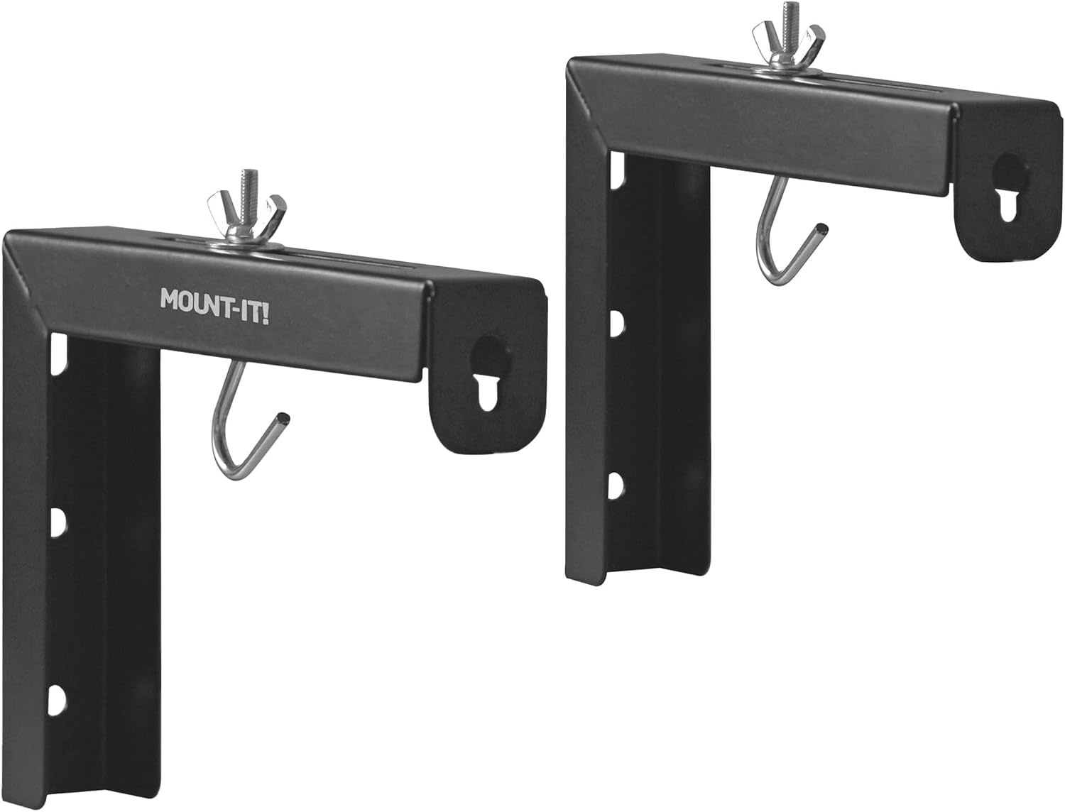 image:imageMountIt Projector Screen Wall Mount LBrackets Wall Hanging Bracket For Home Projector and Movie Screens 6 inch Adjustable Mounting Hooks for Projection Screen 1 Pair Black 66 Lb Capacity EachBlack