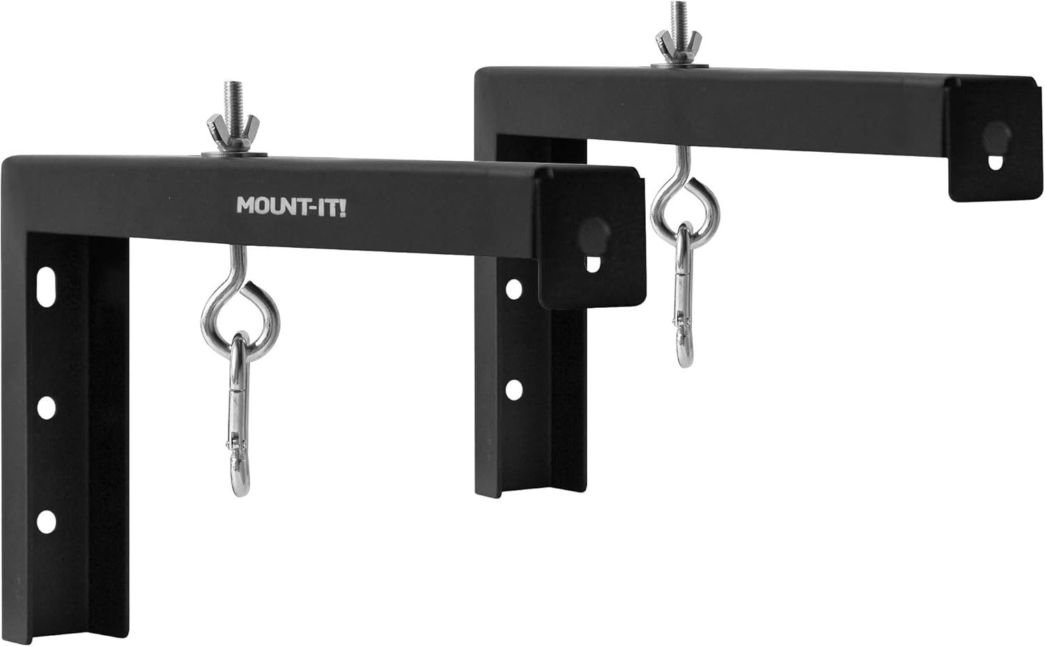image:imageMountIt Projector Screen Wall Mount LBrackets Wall Hanging Bracket For Home Projector and Movie Screens 6 inch Adjustable Mounting Hooks for Projection Screen 1 Pair Black 66 Lb Capacity EachBlack