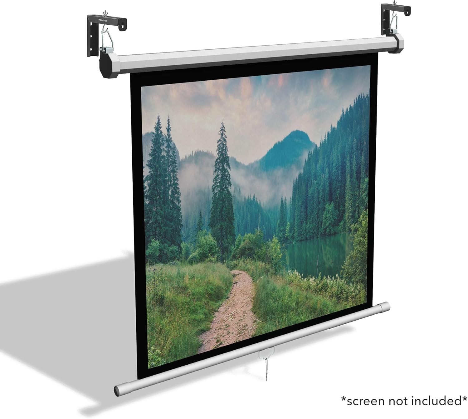 image:imageMountIt Projector Screen Wall Mount LBrackets Wall Hanging Bracket For Home Projector and Movie Screens 6 inch Adjustable Mounting Hooks for Projection Screen 1 Pair Black 66 Lb Capacity EachBlack