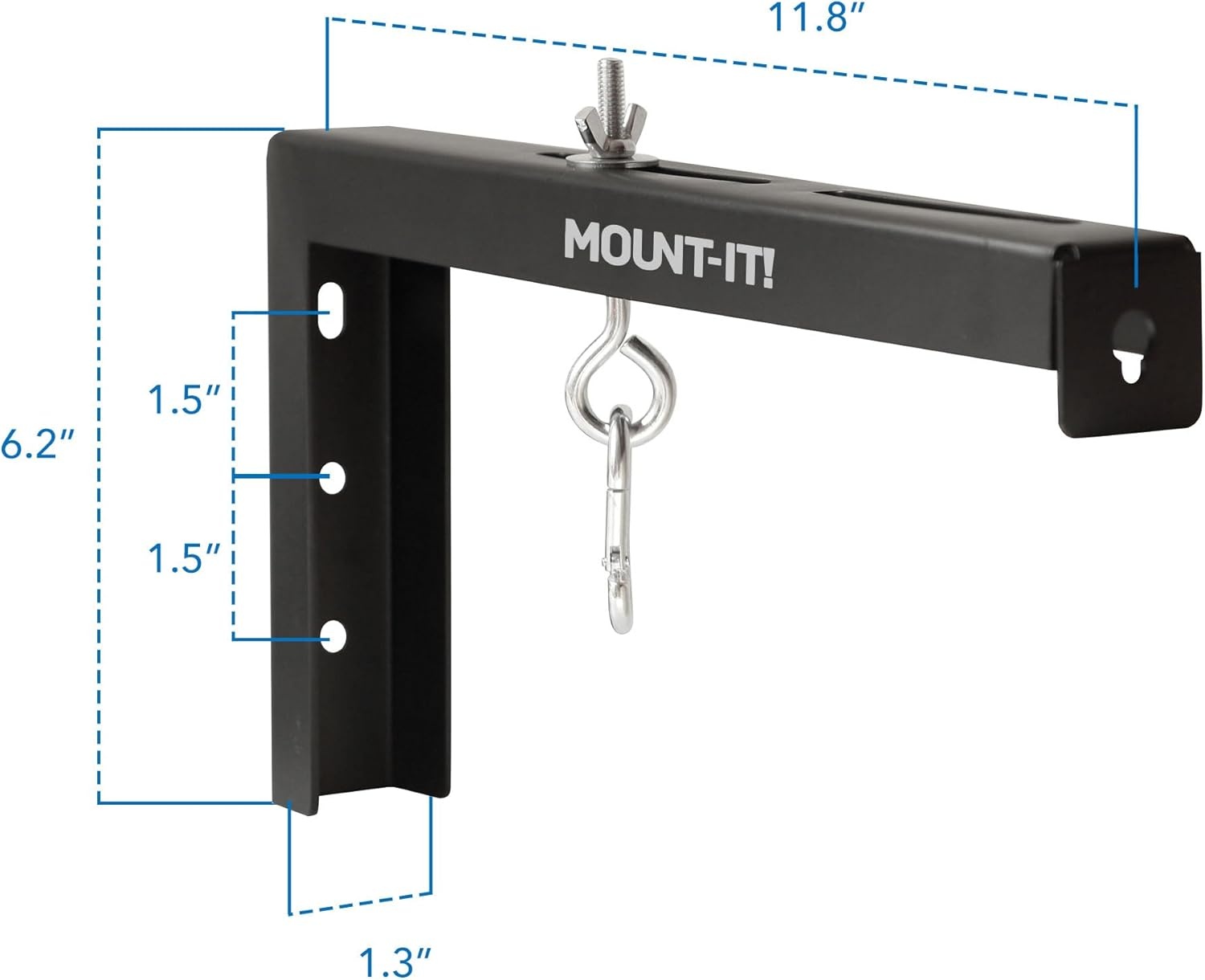 image:imageMountIt Projector Screen Wall Mount LBrackets Wall Hanging Bracket For Home Projector and Movie Screens 6 inch Adjustable Mounting Hooks for Projection Screen 1 Pair Black 66 Lb Capacity EachBlack