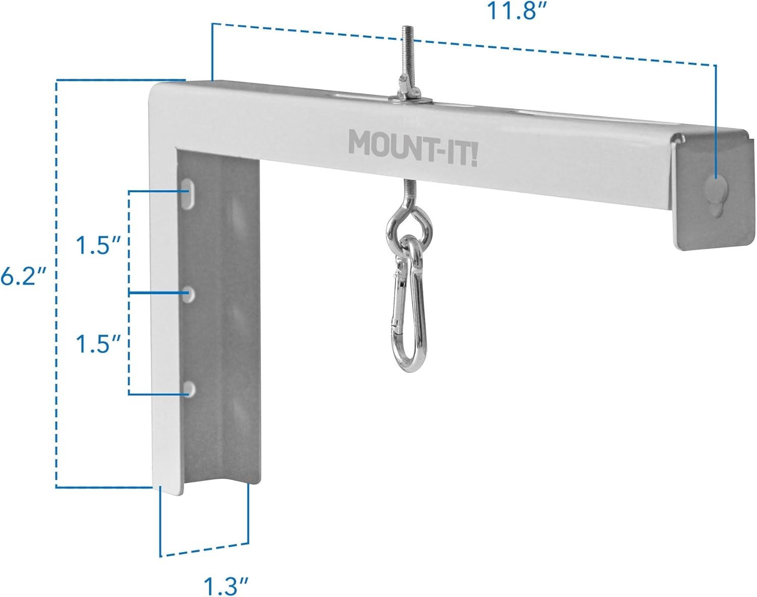 image:imageMountIt Projector Screen Wall Mount LBrackets Wall Hanging Bracket For Home Projector and Movie Screens 6 inch Adjustable Mounting Hooks for Projection Screen 1 Pair Black 66 Lb Capacity EachWhite