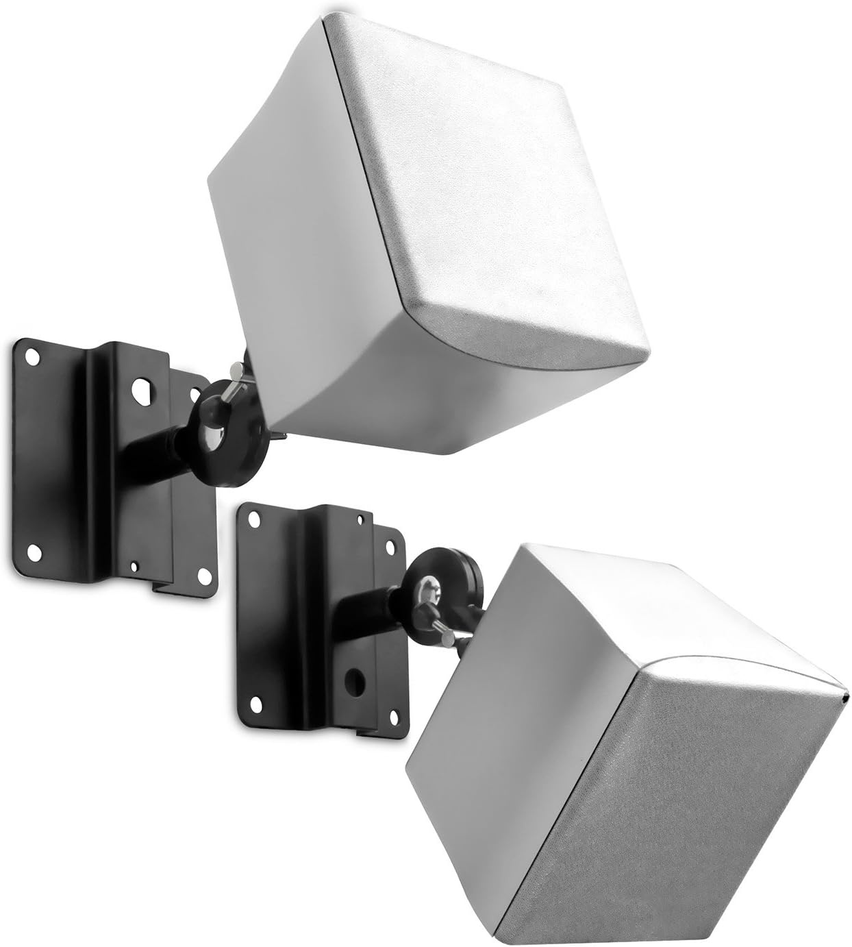 image:imageMountIt Speaker Mount for Wall and Ceiling Low Profile Heavy Duty AntiTheft Universal for Channel Surround Sound and Satellite Speakers Black 2 Mounts4 Pack