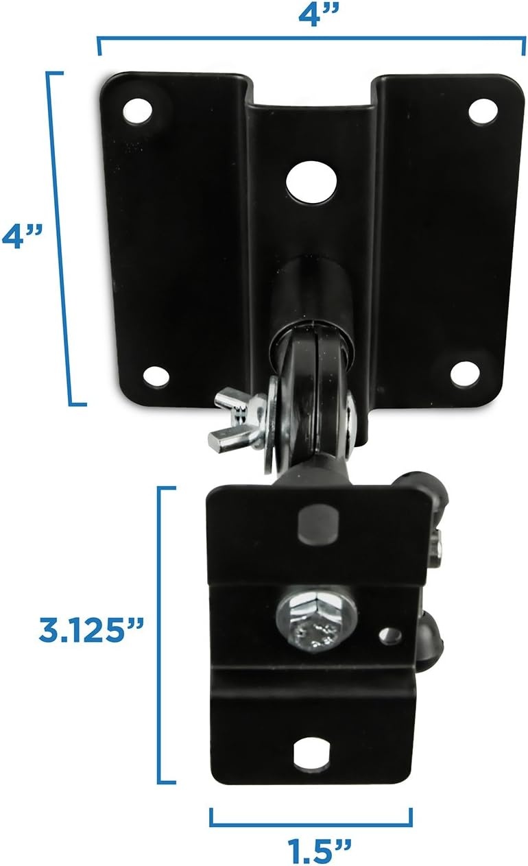 image:imageMountIt Speaker Mount for Wall and Ceiling Low Profile Heavy Duty AntiTheft Universal for Channel Surround Sound and Satellite Speakers Black 2 Mounts4 Pack