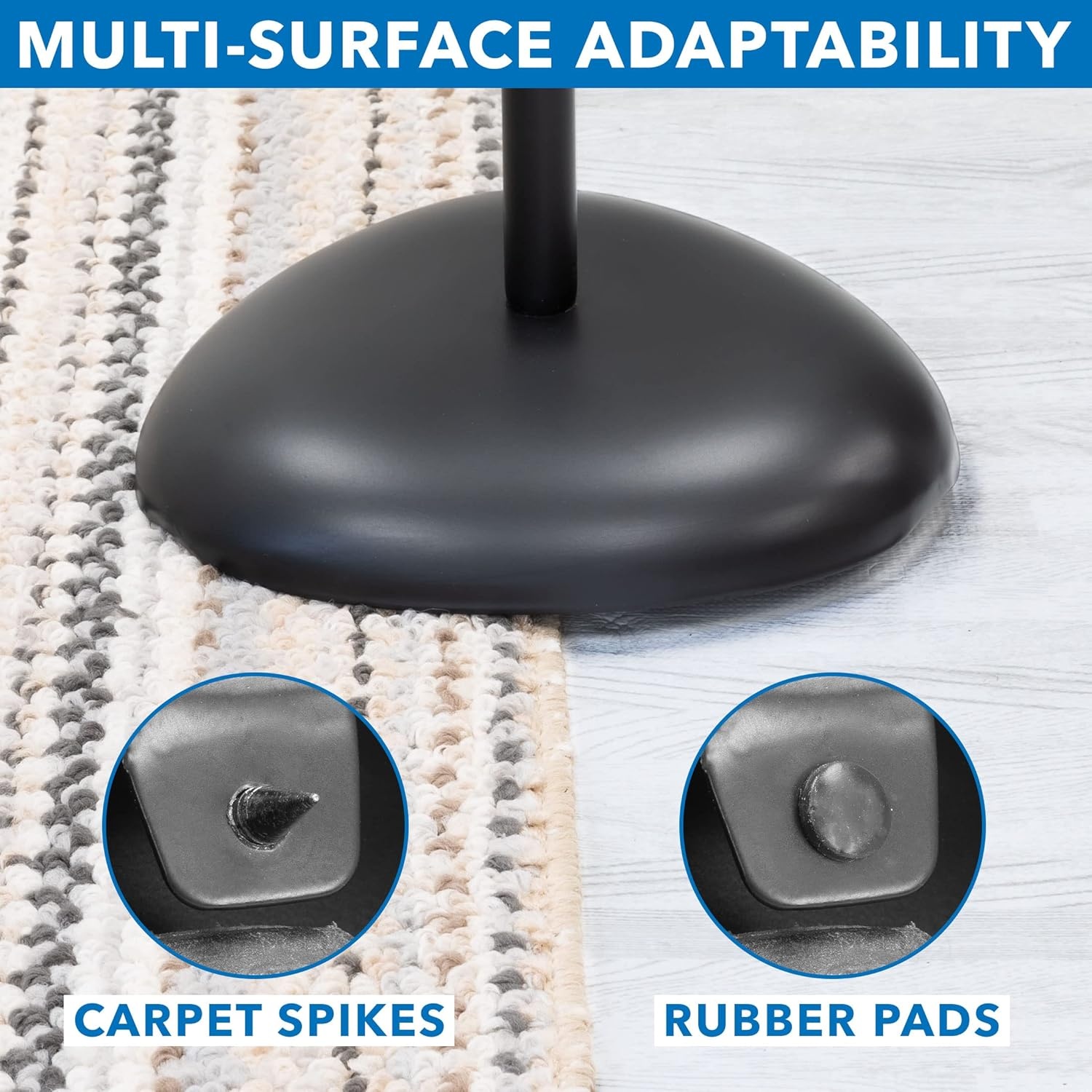 image:imageMountIt Universal Speaker Stands Adjustable Height 30 to 408 Inches Surround Sound Speaker Stands for Satellite and Bookshelf Speakers HeavyDuty Construction Supports 10 lbs Each 1 Pair