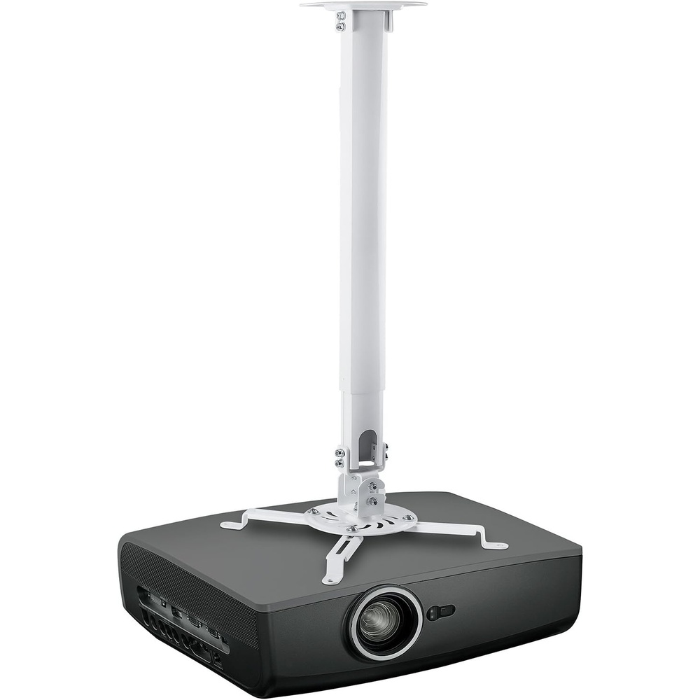 image:imageMOUNTIT Low Profile Projector Ceiling Mount 30 lbs Capacity Universal Bracket 360 Full Motion Rotation with 30 Degree Tilt and Roll 6 Inches High White ShortLong
