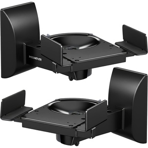 image:imageMountIt Bookshelf Speaker Wall Mount Pair of Universal Side Clamping Speaker Shelf Wall Mounting Brackets for Large or Small Speakers 2 Full Motion Mounts 55 Lbs Capacity Black MISB37